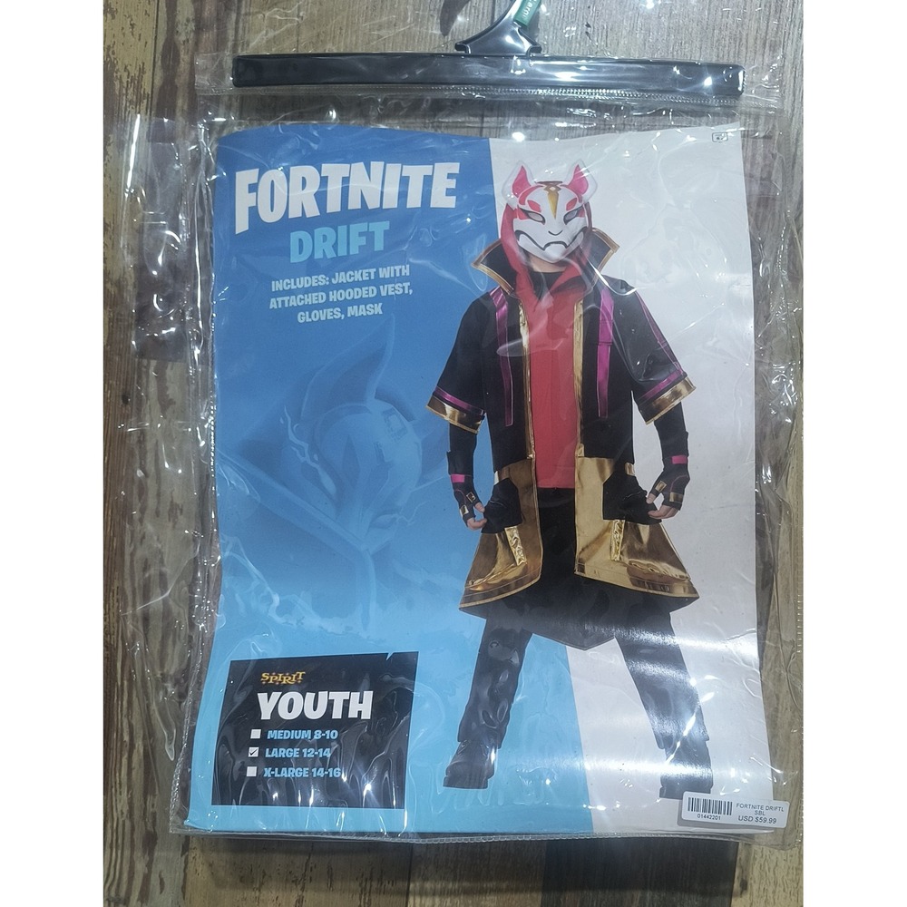 Fortnite Drift Costume Spirit Halloween Youth Large 12-14 Jacket Mask